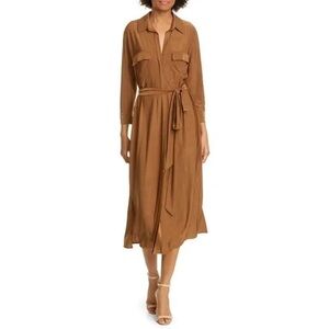 L'AGENCE Copper Rivi Midi Shirtdress